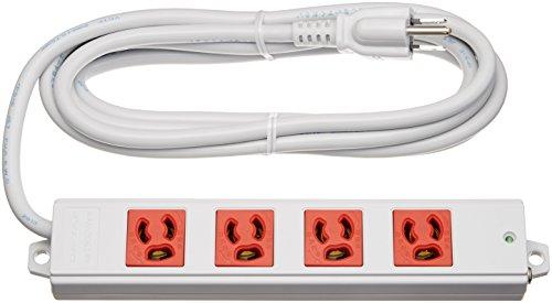 Sanwa Supply Construction Site Tap, 3-Pole, 4-Outlet, 3m, Red TAP-K4-3R