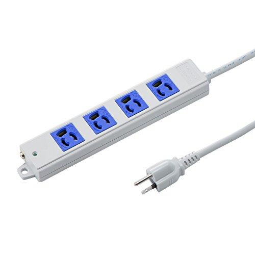 Sanwa Supply Construction Site Tap, 3-Pole, 4-Outlet, 3m, Blue TAP-K4-3BL