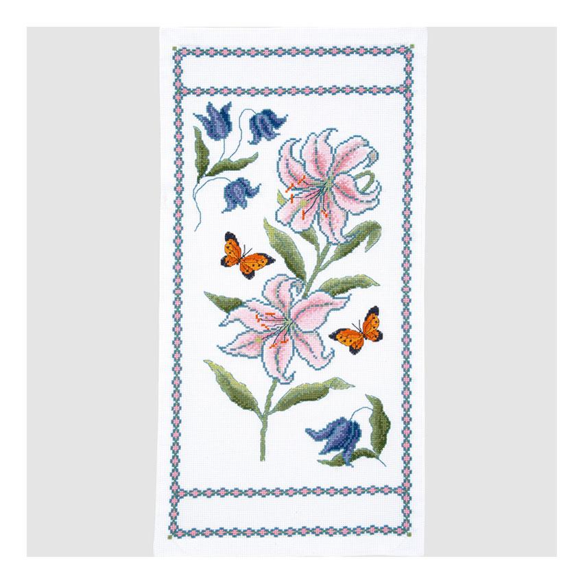 Megumi Onoe Embroidery Kit Series: A Little Story from the Flowering Garden - Table Centerpiece - Casablanca Lily and Butterfly 1201