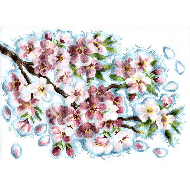 Olimpas Silk Embroidery Kit Frame: By the Cherry Blossom Embankment No.7179