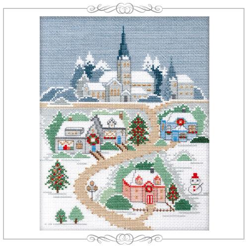 Olimpas Silk Embroidery Kit Frame Christmas Night 7401