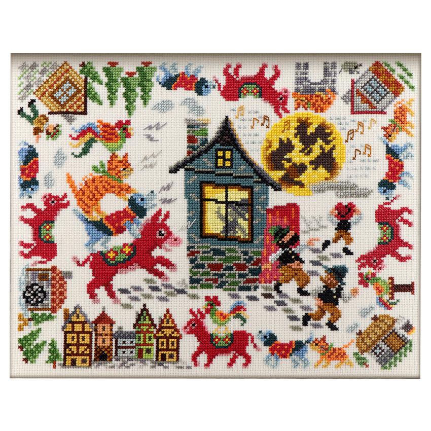 Olympus Embroidery Kit Cross Stitch Nostalgic Story Design by Nitka Bremen Town Musicians 7582 ※ Frame (w-59) sold separately.
