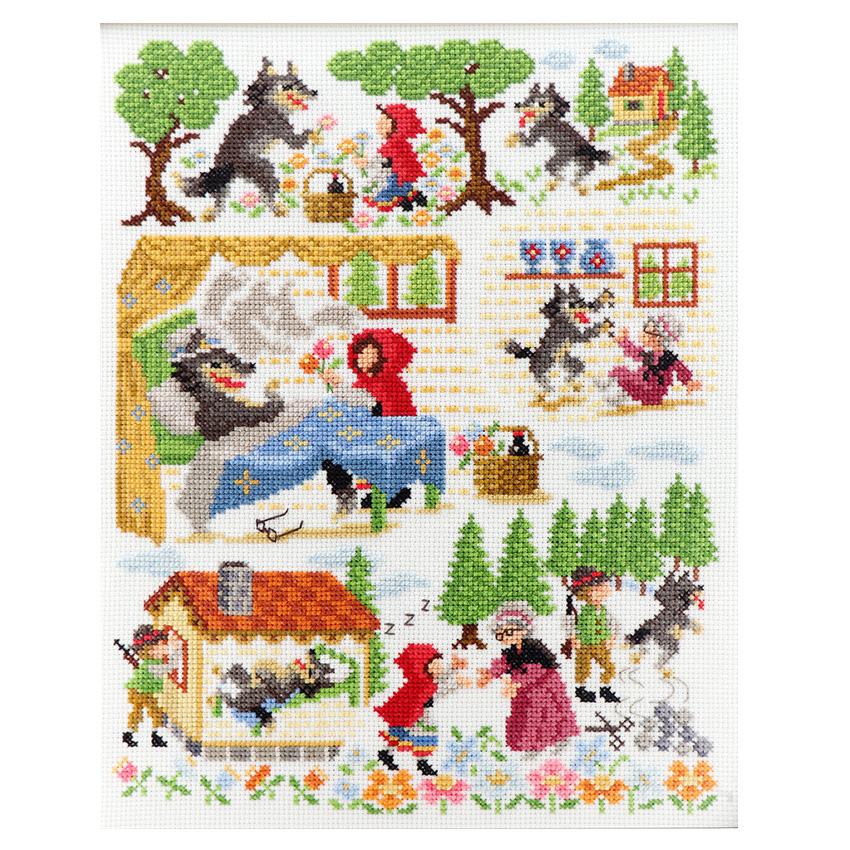 Olympus Embroidery Kit Cross Stitch Nostalgic Story Design by Nitka Little Red Riding Hood 7583 ※ Frame (w-59) sold separately.