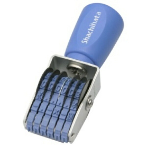 Shachihata Stamp Rotating Rubber Stamp, 6-Line English, Size 4 Imprint Size: Approx. 24 x 5 mm Gothic Font