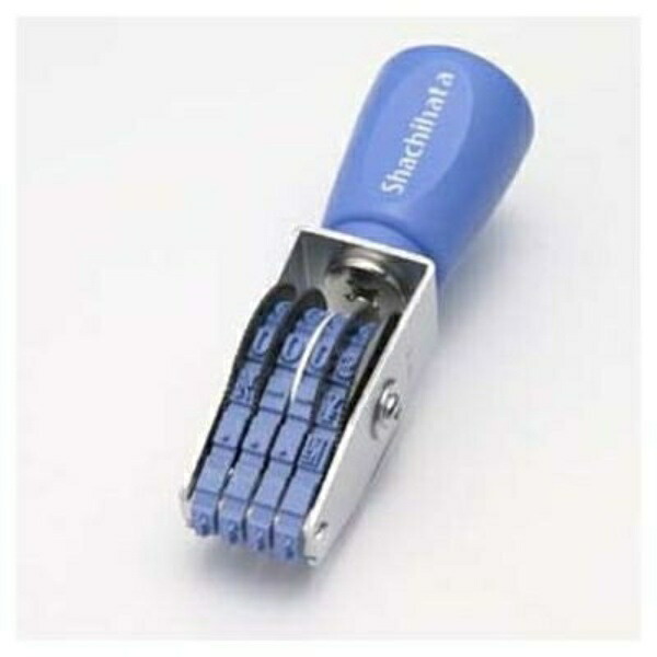 Shachihata Stamp Rotating Rubber Stamp, 4-Line English, Size 4 Imprint Size: Approx. 24 x 5 mm Gothic Font