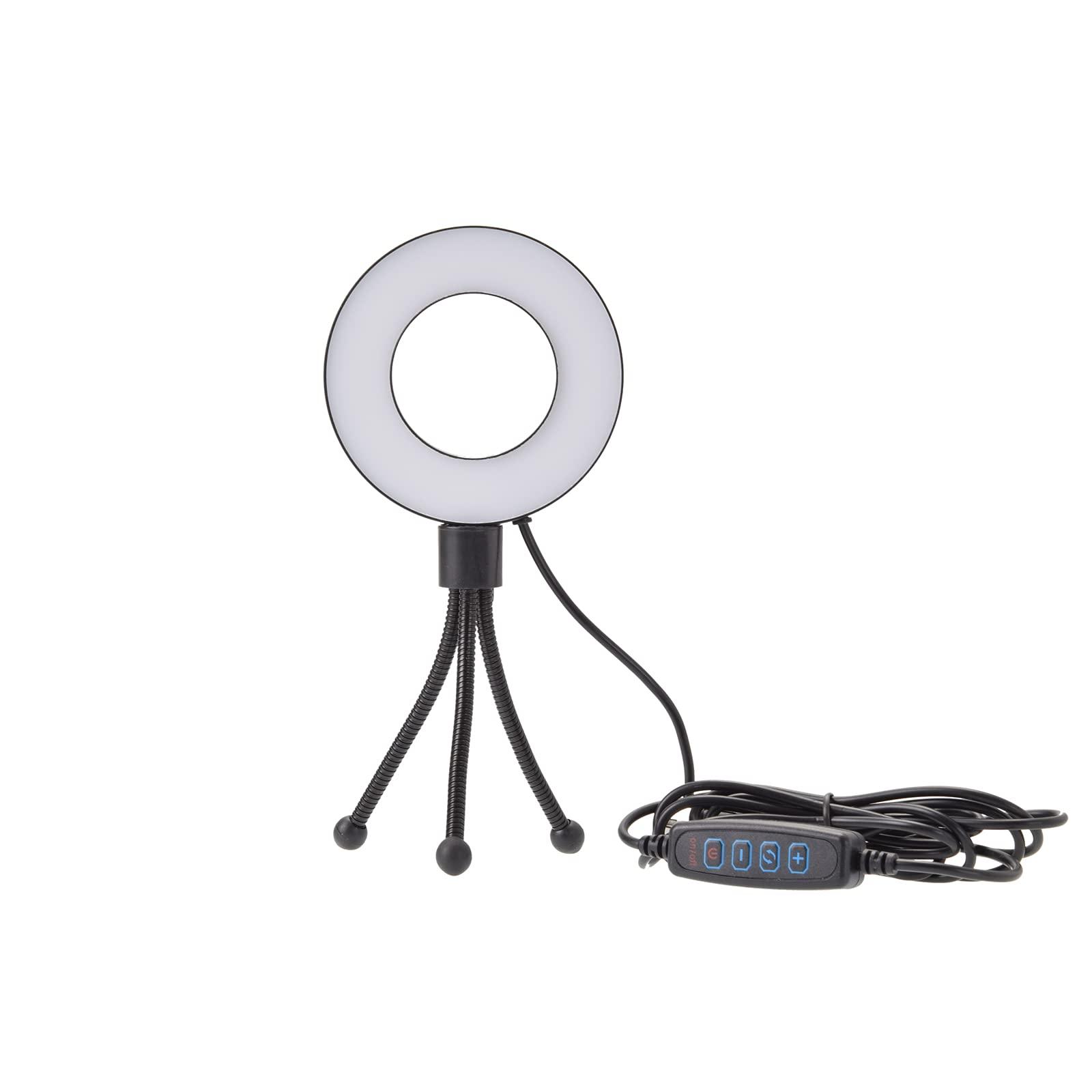 Etsumi Ring Light VLOG LED Ring Light 3.5-inch + Mini Tripod Set Black VE-2301