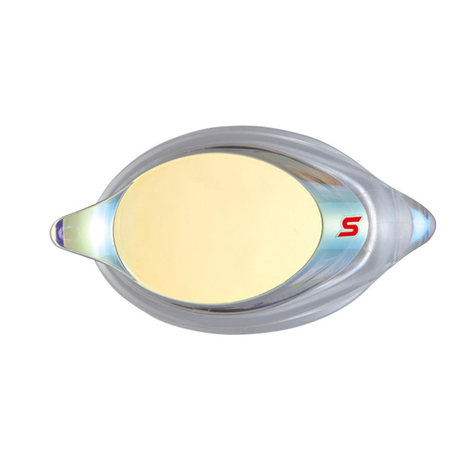 [Swans] Swimming Goggles with Prescription Lenses SRXCL-M PAF CY Clear × Flash Yellow Mirror S-5.00 Racing with Cushioning for Adults Lens Only