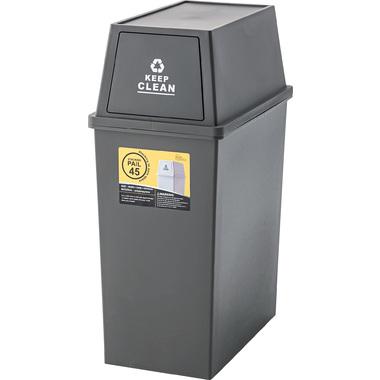 Azumaya-kk Lid-Attached Trash Can Brown W28×D45×H67cm LFS-761BR
