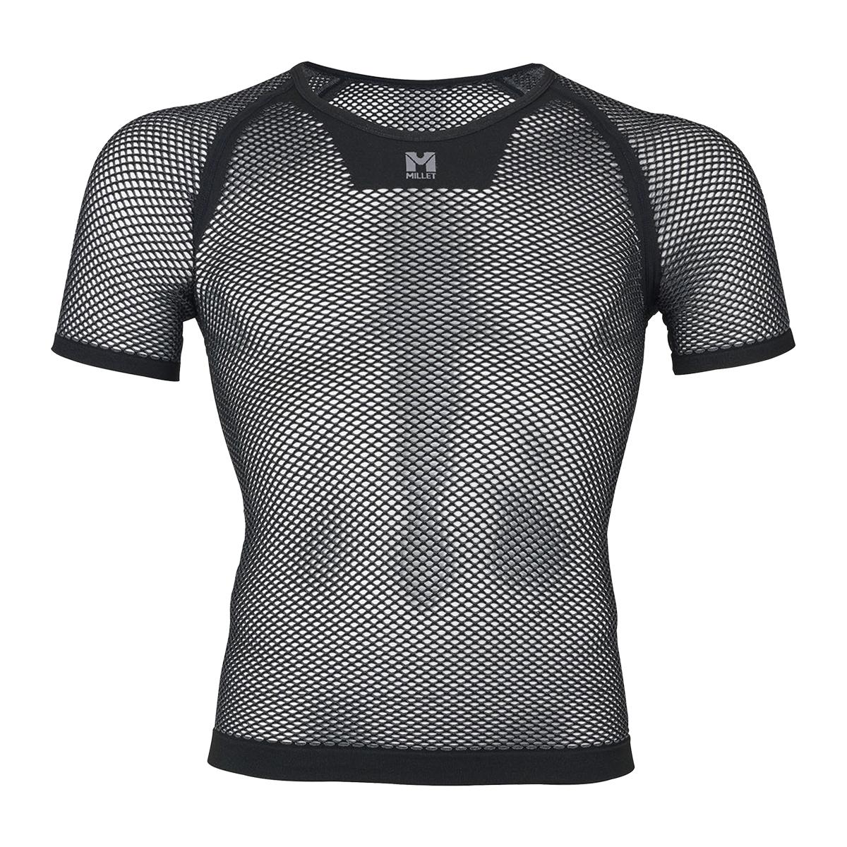 [Mille] Dry Dynamic Mesh Short Sleeve Base Layer MIV01566 Men's Black-Noir (NEW LOGO) L-XL