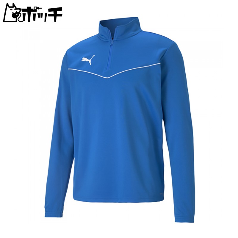 [PUMA] Moisture-Wicking Quick-Dry Long-Sleeve Shirt TEAMRISE 1/4 Zip Top 657643 Men's 2024 Spring/Summer Color Electric Blue Lemonade (02) M