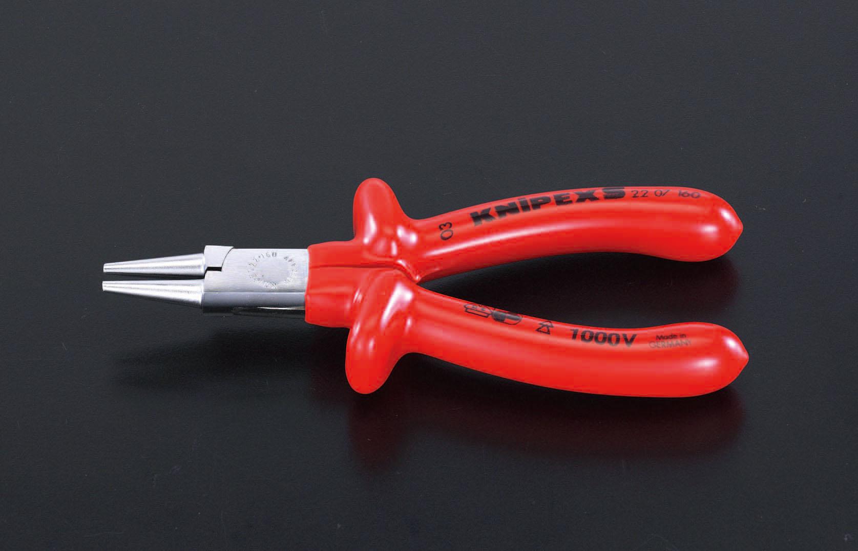 ESCO 160mm Insulated Round-Nose Pliers (Plated) EA537MB-16