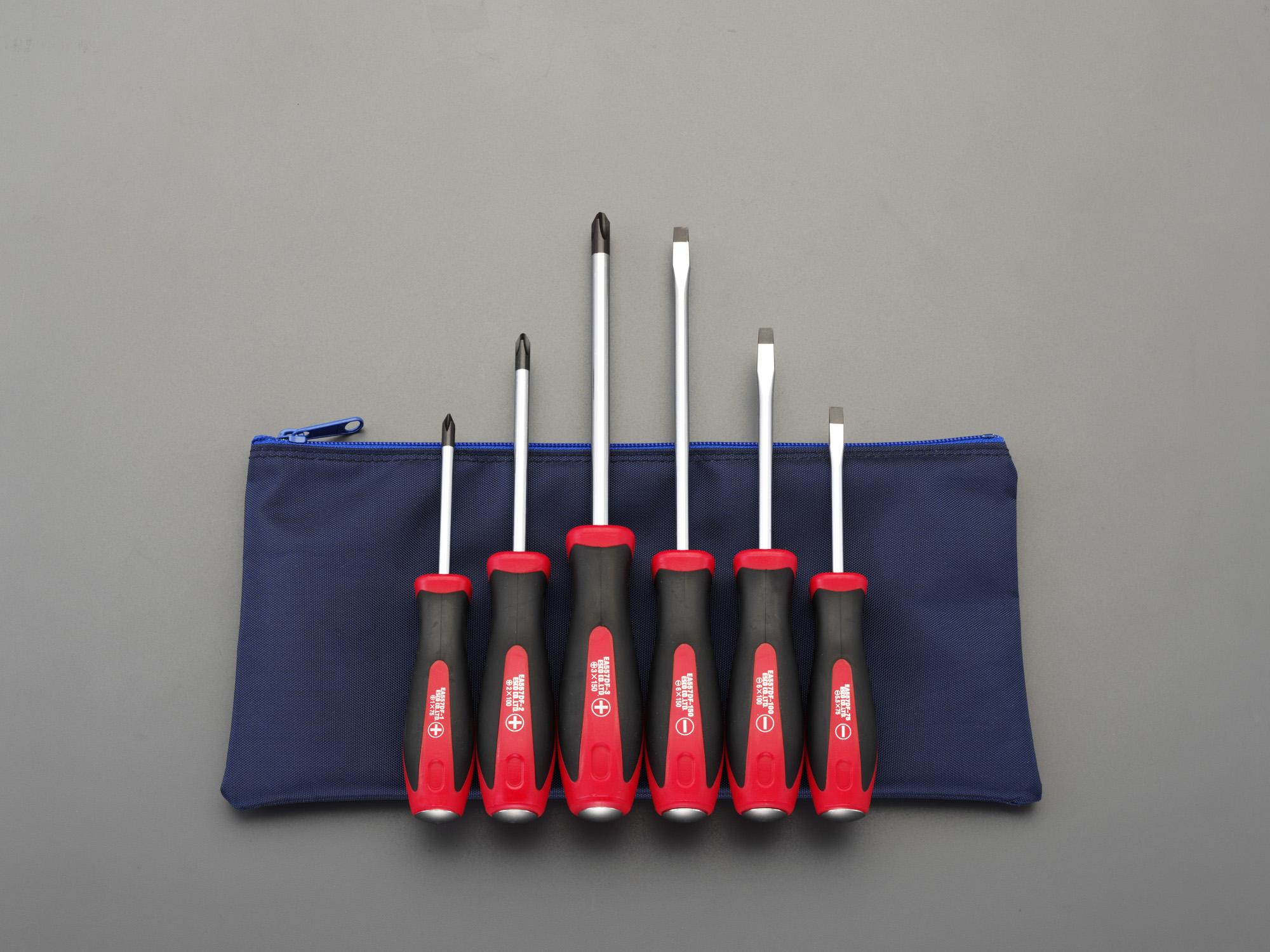 ESCO 6-Piece Screwdriver Set with Through Handle and Case EA557DF-600