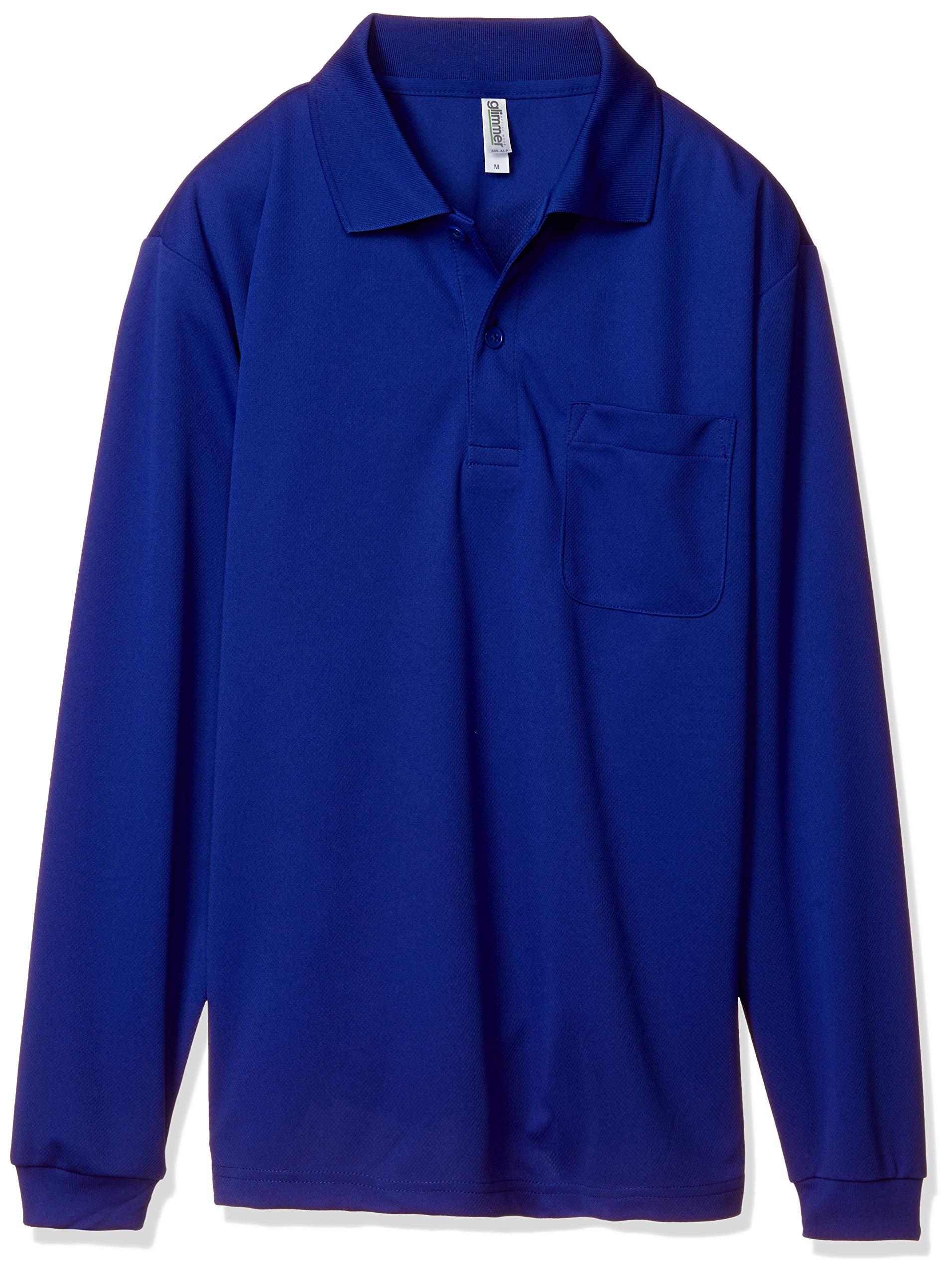 [Glimmer] 4.4 oz Dry Long Sleeve Polo Shirt [With Pocket] Men's 00335-ALP Japan Blue LL
