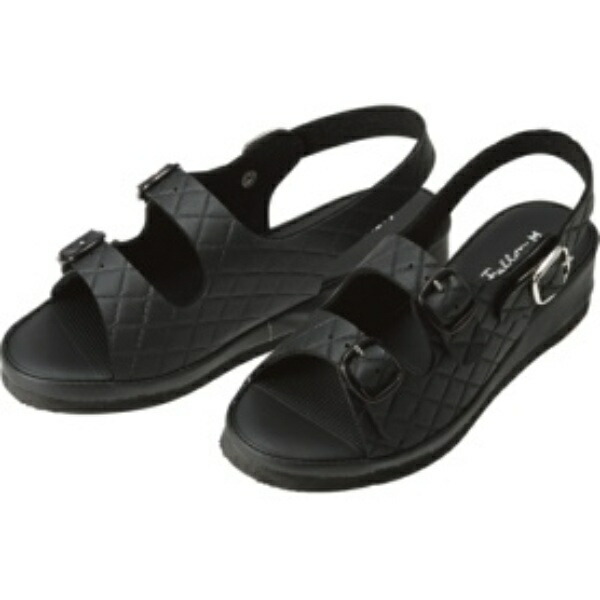Yamaichi Antibacterial Quilted 2-Band Sandal Black L 7609-BK-L 1 Pair