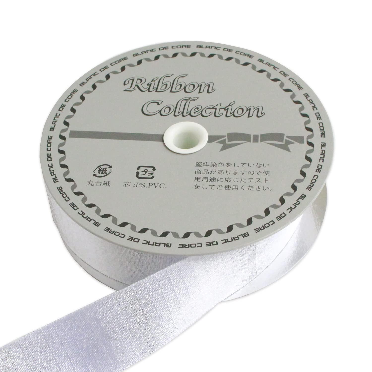 Konishi Ribbon Gradation Glitter Satin Ribbon 25mm × 10m Roll Silver KR7400-25-11