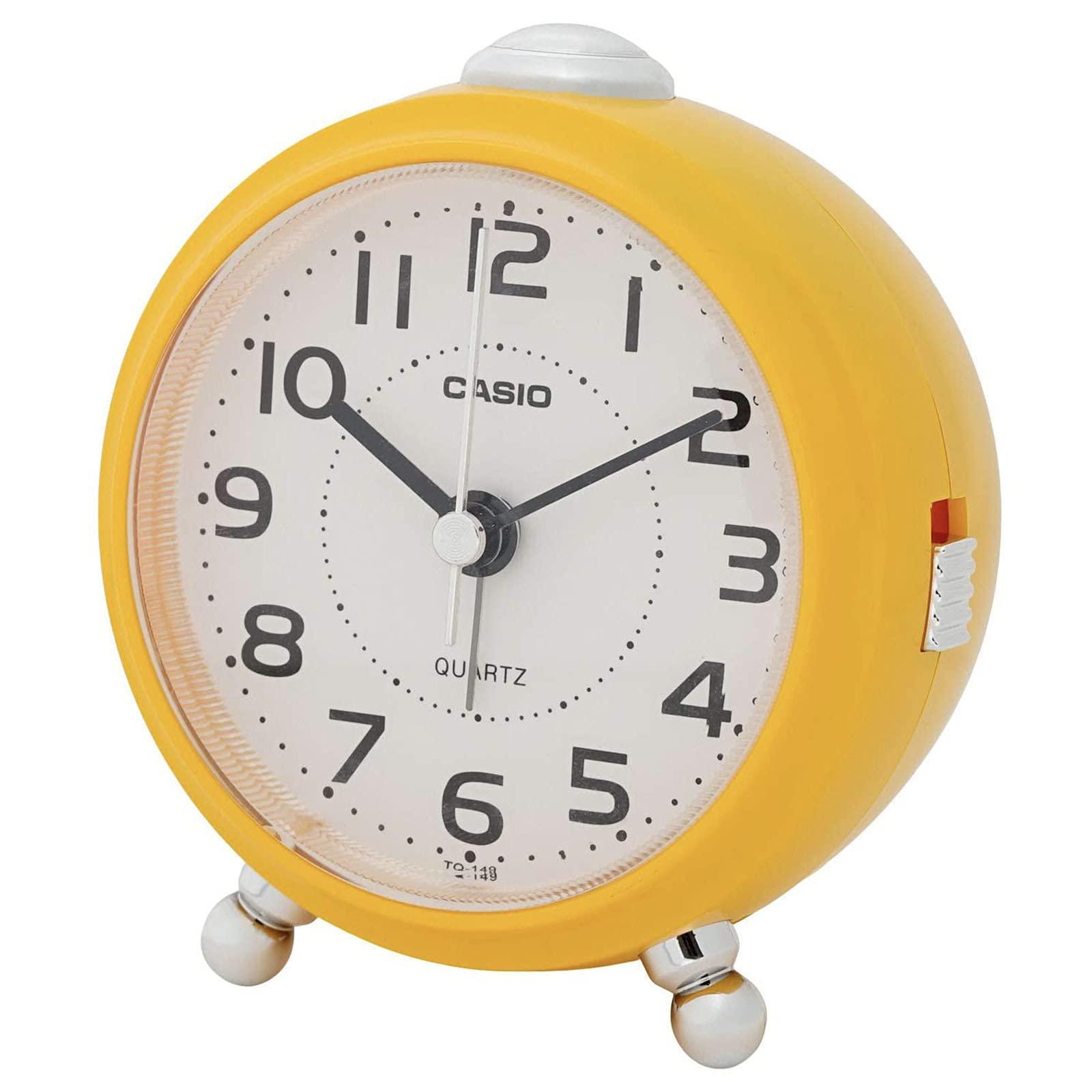 CASIO Alarm Clock Table Clock Yellow Analog Compact Snooze Light TQ-149-9JF