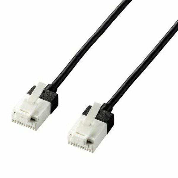 ELECOM LAN Cable CAT6A 2m (6.5ft) Snap-Proof Super Slim Black LD-GPASST/BK20