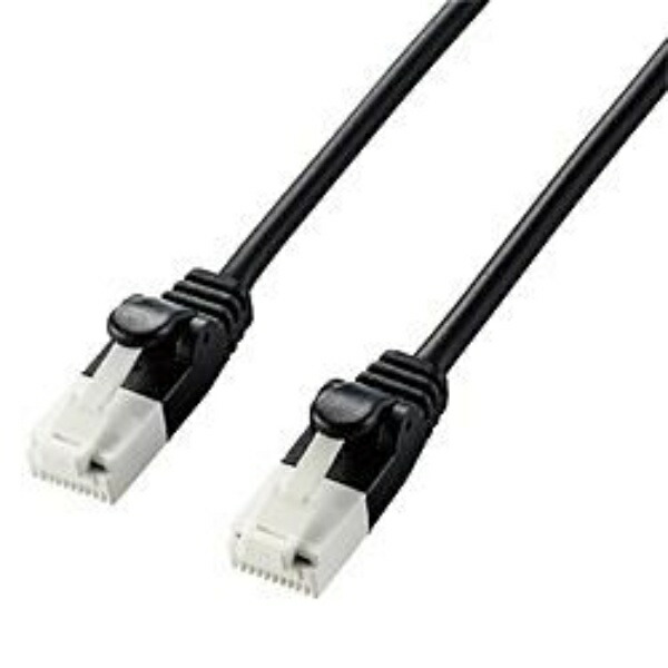 ELECOM LAN Cable CAT6A 2m (6.5ft) Snag-Resistant Connector Soft Black LD-GPAYT/BK20