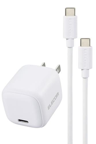 ELECOM Charger Type-C 30W USB PD Compatible USB-C 1 Port Cable Included 2.5m Foldable Plug PSE Certified White MPA-ACCP8230WH