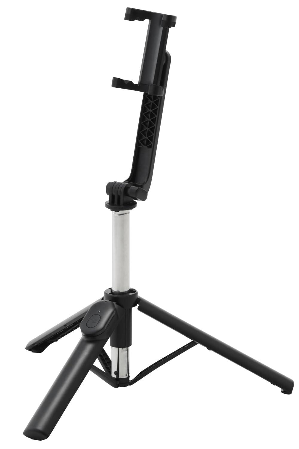 ELECOM Smartphone Stand Selfie Stick Tripod 2-Way with Bluetooth Remote Control Lightweight 85cm Black P-STSR03085BK