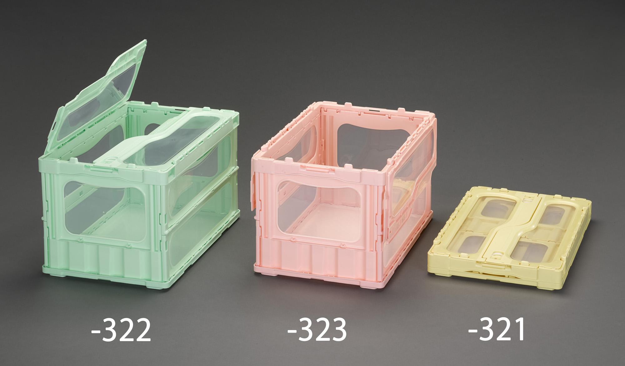 530x366x336mm／51.3L Folding Container (Green／With Lid)