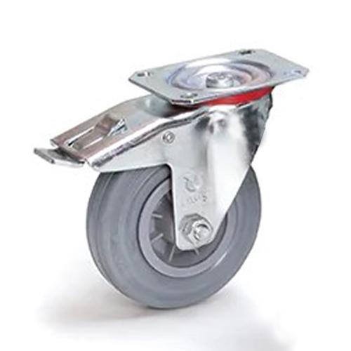 125mm Casters (Swivel Fittings / Rubber Tires / With Brakes)