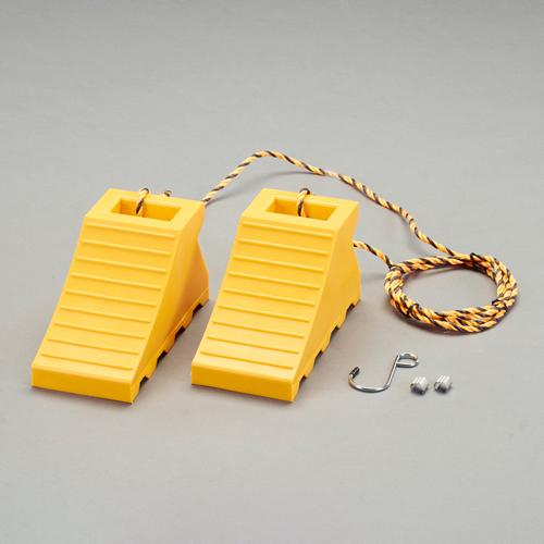 ESCO 110x235x125mm Tire Stopper Yellow/With Cord/1 Pair EA984VA-92