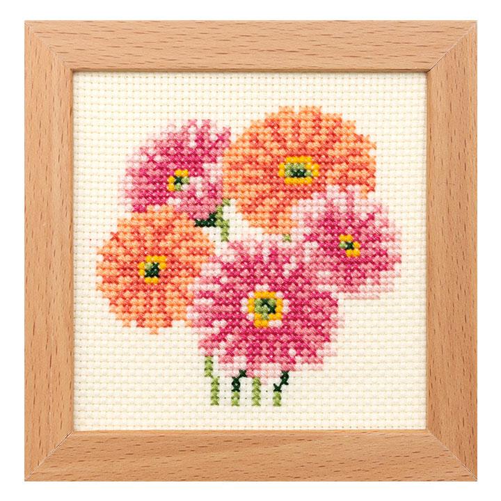 LECIEN Embroidery Kit Small Flower Frame Cross Stitch Gerbera 883