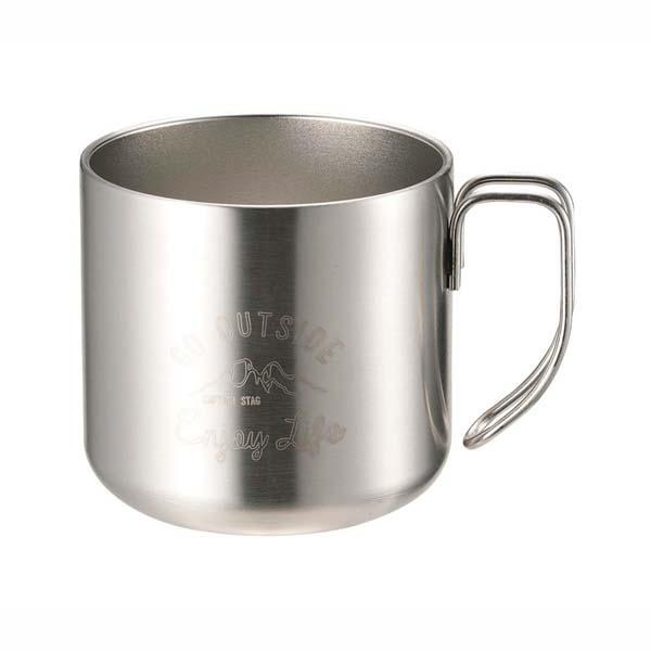 CAPTAIN STAG Double Stainless Steel Vacuum Insulated Mug, 350ml, Silver Monte UE-3428