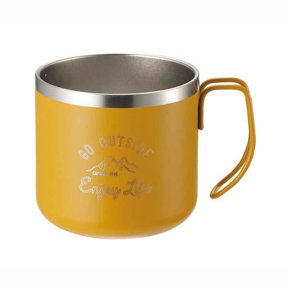 CAPTAIN STAG Double Stainless Steel Vacuum Insulated Mug Cup, 350ml, Yellow Monte UE-3434