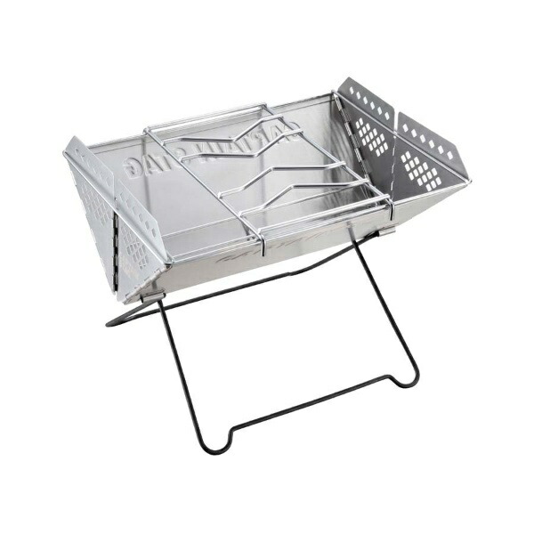 CAPTAIN STAG Barbecue Grill Fire Pit V-Shaped Smart Grill Stainless Steel with Trivet and Storage Bag UG-48