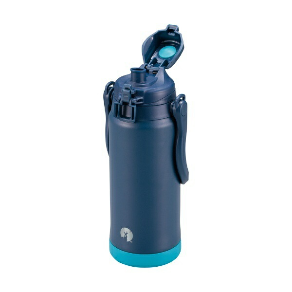 CAPTAIN STAG Sports Bottle Water Jug Direct Drink Double Stainless Steel Bottle Vacuum Insulated Cooling HD Water Jug 2.3L Sports Drink Compatible Shoulder Strap Included Navy UE-3501