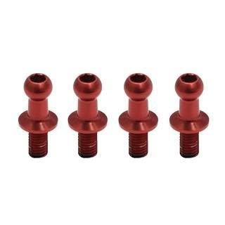 Duralumin φ4.3 Ball Joints (4 pcs) L=6mm × N=6mm Red Toys