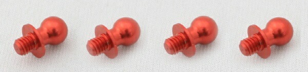 Duralumin Φ4.8 Ball Joints (4 pcs) L4XN3mm Red WP-0114 RC-ART