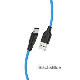 Japan Trust Technology HOCO X21Plus Silicone Charging Cable Type-C 2.0m Blue X21P-TC20-BLX5