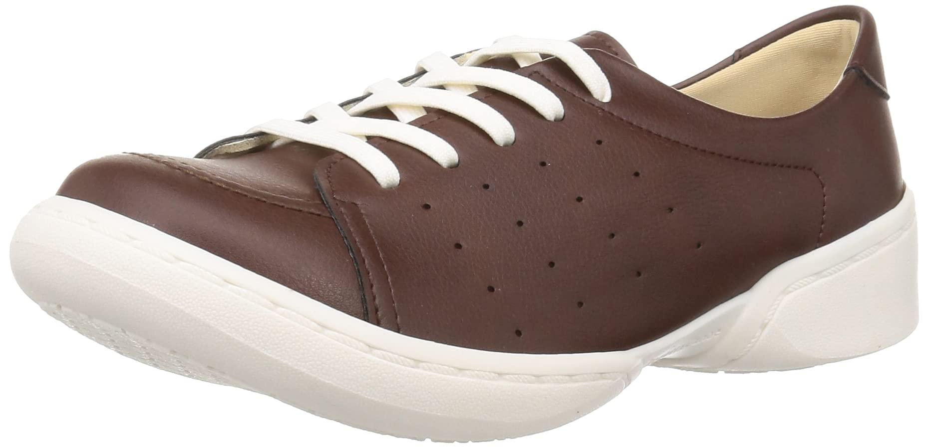 [Regetta Canoe] Shoes CJSR-7200a Women's Stay Around Sneakers Lace-Up Shoes Elastic Laces Easy to Walk In Easy to Wear Less Fatigue Comfort Made in Japan Brown 22.0 cm~22.5 cm 3E