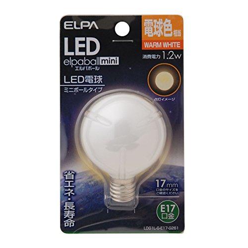 ELPA LED Bulb G50 Type LED Bulb Lighting E17 1.2W 45lm Warm White LDG1L-G-E17-G261