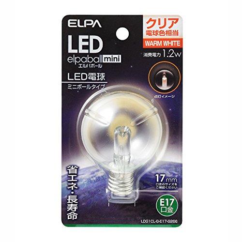 ELPA LED Bulb G50 Type LED Bulb Lighting E17 1.2W Warm White Indoor Use LDG1CL-G-E17-G266