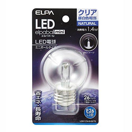 ELPA LED Bulb G50 Type LED Bulb Lighting E26 1.4W Daylight White Indoor Use LDG1CN-G-G275