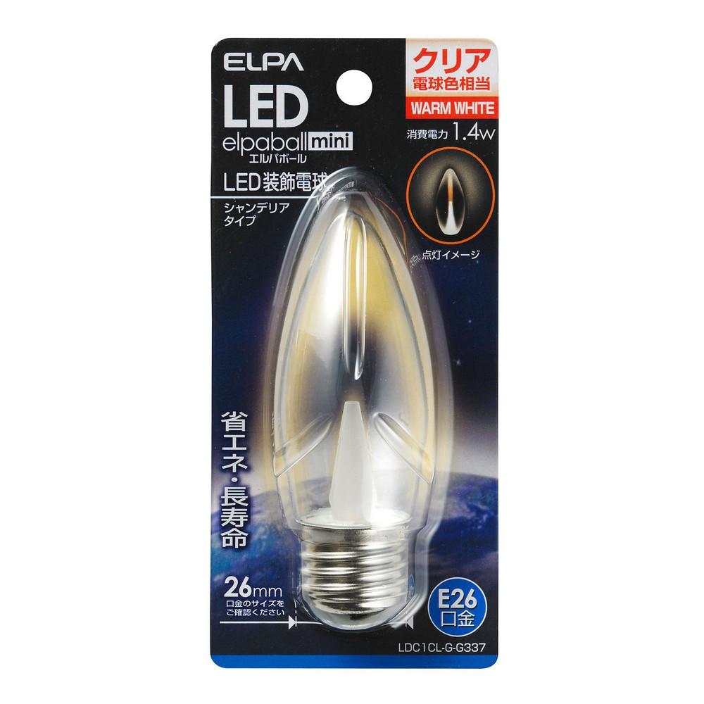 ELPA LED Bulb Chandelier LED Bulb Lighting E26 Clear Bulb Equivalent Warm White LDC1CL-G-G337
