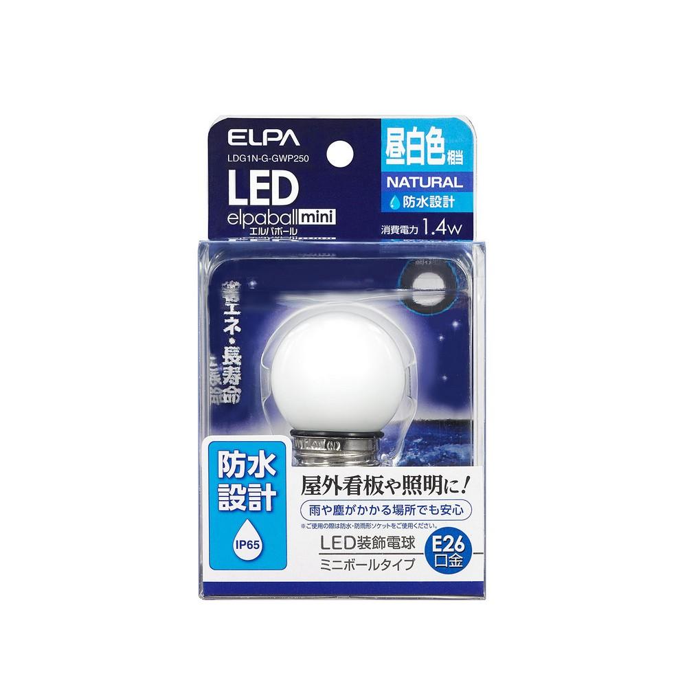 ELPA LED Bulb G40 Type LED Bulb Lighting E26 Daylight White Equivalent Waterproof Design: IP65 LDG1N-G-GWP250