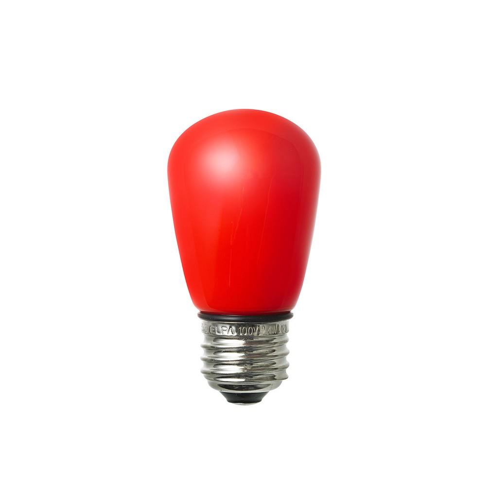 ELPA LED Bulb Sign Shape LED Bulb Lighting E26 Red Waterproof Design: IP65 LDS1R-G-GWP904
