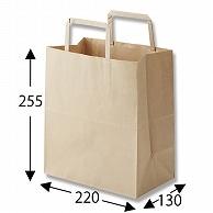 Shimojima Heiko Handle Paper Bag Flat Handle H25CB S2 Unbleached Kraft 22x13x25.5cm 50 Sheets