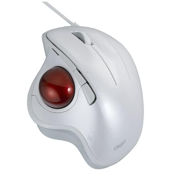 Nakabayashi Digio2 Trackball Mouse Adjustable Angle Wired 5 Buttons Optical White MUS-TUIF181W