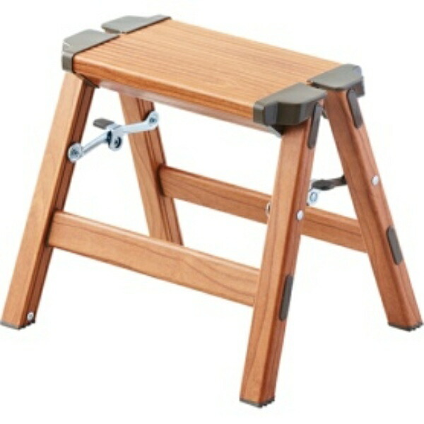 Tenma Stylish and Lightweight Aluminum Step Stool Woody Step 1-Step Indoor Use Folds for Storage in Narrow Spaces Step Ladder
