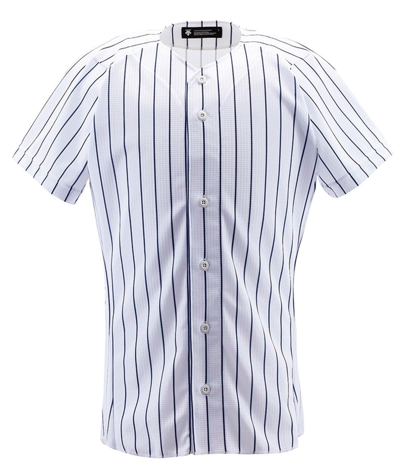 DESCENTE Uniform Shirt Stripe DB-7000 Wear Apparel Uniform DESCENTE Baseball Gear Swallow SWHT×NVY O