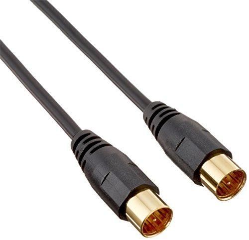 ELECOM Antenna Cable 2.5C Slim Type F-Type Plug Straight-to-Straight Plug-in Type 1m Black AV-ATSS10BK