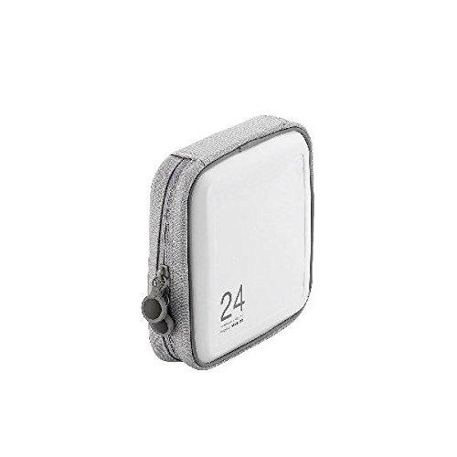 ELECOM DVD/CD Case Semi-Hard with Zipper 24-Disc Capacity White CCD-H24WH