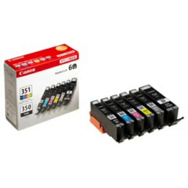 Canon Ink Tank BCI-351+350/6MP 6-Color Multi-Pack Standard 6552B004 1 Box (6 Pieces: 1 Each Color)