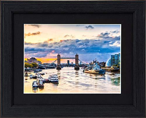 Kenko Picture Frame Cosmos 2L Wooden Frame with Front Glass Panel Black MCM-2L-BK